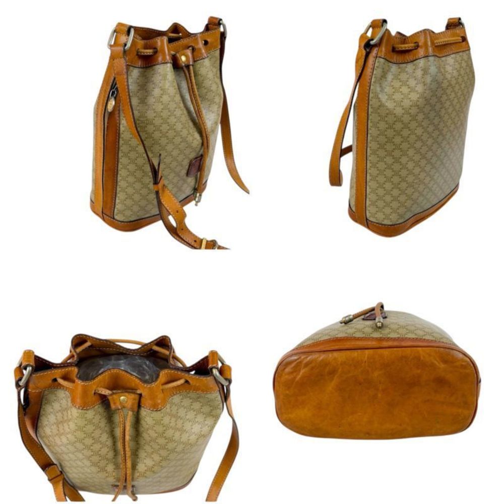 Celine Drawstring Shape Shoulder Bag Beige Brown … - image 4